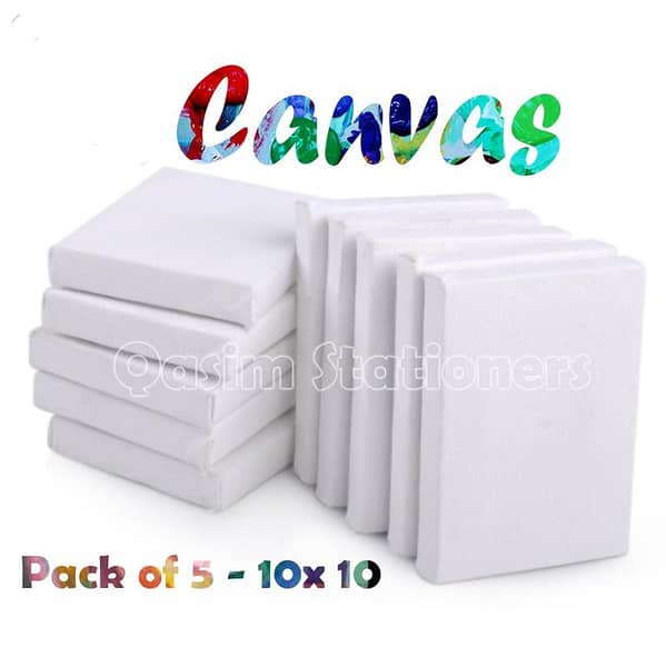 Pack Of 5 PCS - Canvas Board - 10x10  Best For Acrylic & Oil Paints