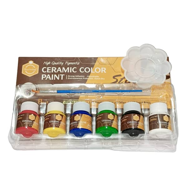 Keep Smiling Ceramic Color Paint Set - 8 Colors