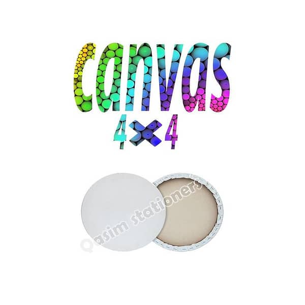 1 Piece Of 4X4 Inches Round Canvas For Painting - Canvas Board
