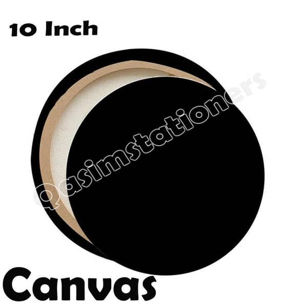 1 Piece Of 10X10 Inches Round Canvas Black For Painting - Canvas Board