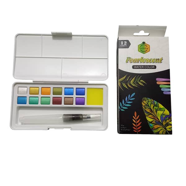 keep Smiling Pearlescent water Color with Brush Pen - Pack of 12