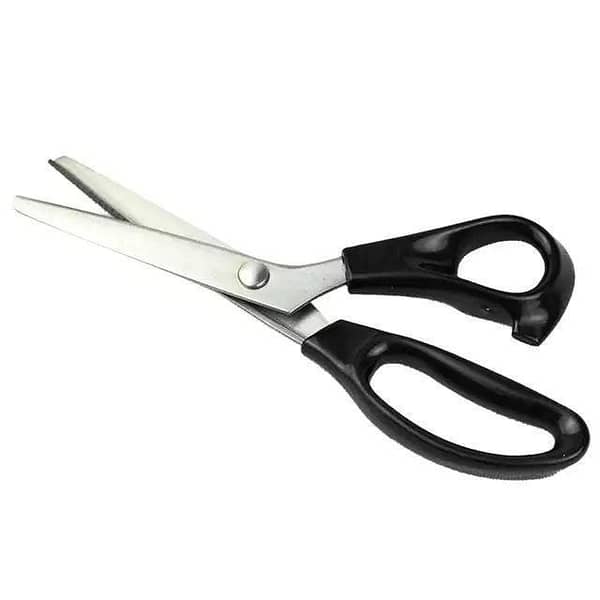 9 inch Black Plastic Handle Stainless Steel ZigZag Scissor Pattern scissor