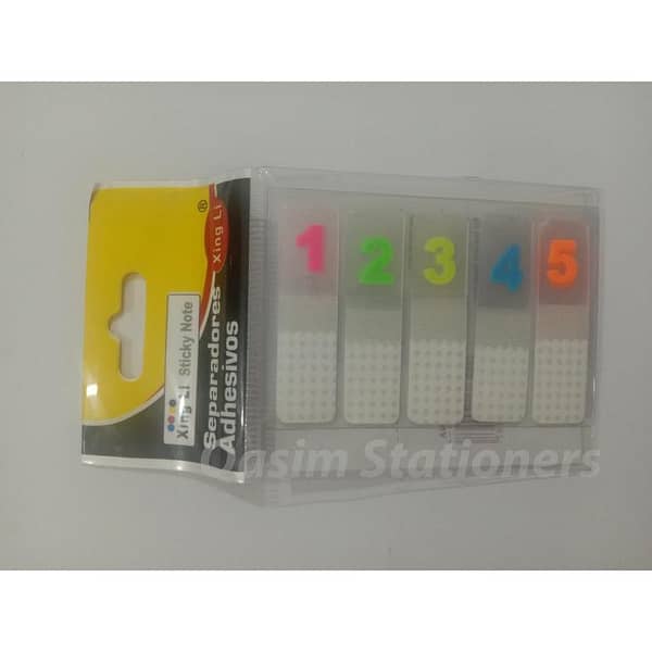 Sticky Notes  Numeric BookMark 20 Sheets X 5 Multi Colors