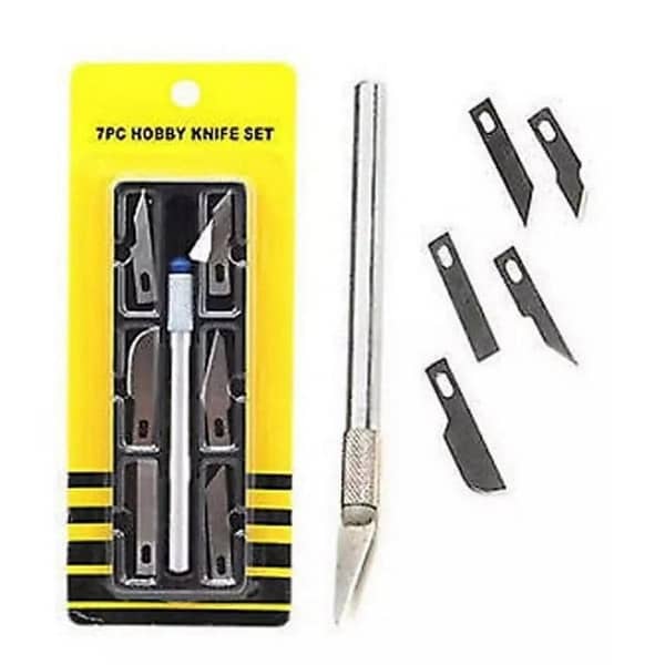 7pcs Pen Cutter Precision Knives Extractor Style Hobby For Crafts Art Cutting Chisel Tool Sculptor Paper Carving Polymer Clay