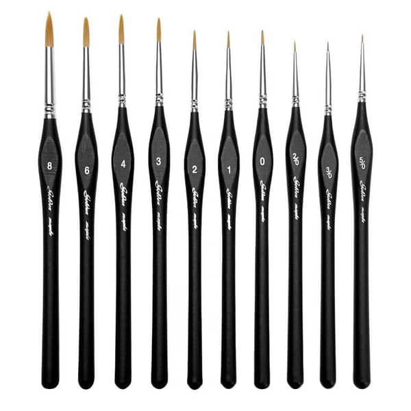 1Pc Fine Detail Brushes with Triangular Handles, Miniature Brush for Fine Detailing & Art Painting,Acrylic&Nail, Models,Watercolour, Miniatures,Oil