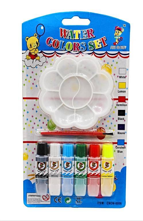 Water Colour Set 6 tubes With Brush and Tray