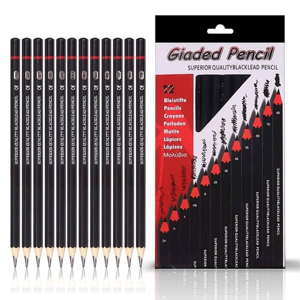 Set of 12pcs different shades Drawing/Sketching pencils
