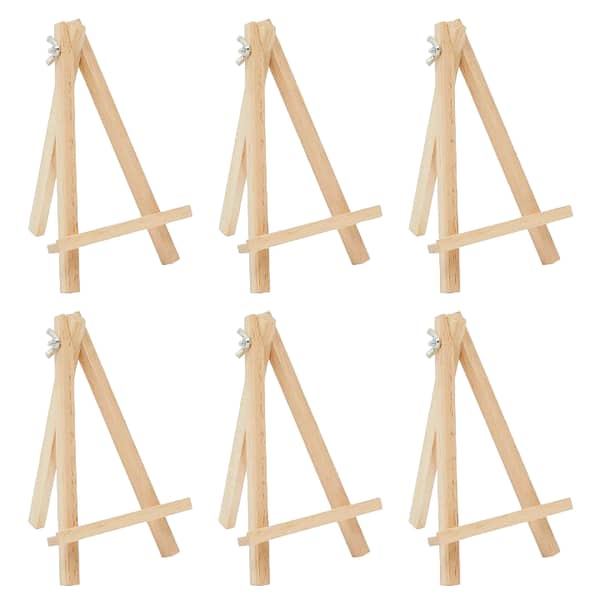 6 piece Wooden Easel Stand for Canvas - For 4 inches Canvas (Canvas Stand easel Wooden Tripod Easel Display Painting Stand Canvas Holder)