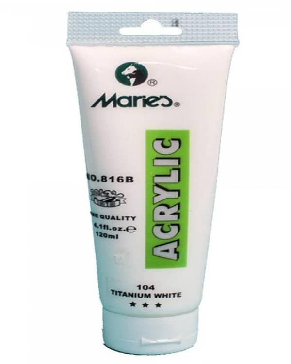 Marie's 75ml Acrylic Colors Paint Tubes -104 -Titanium White