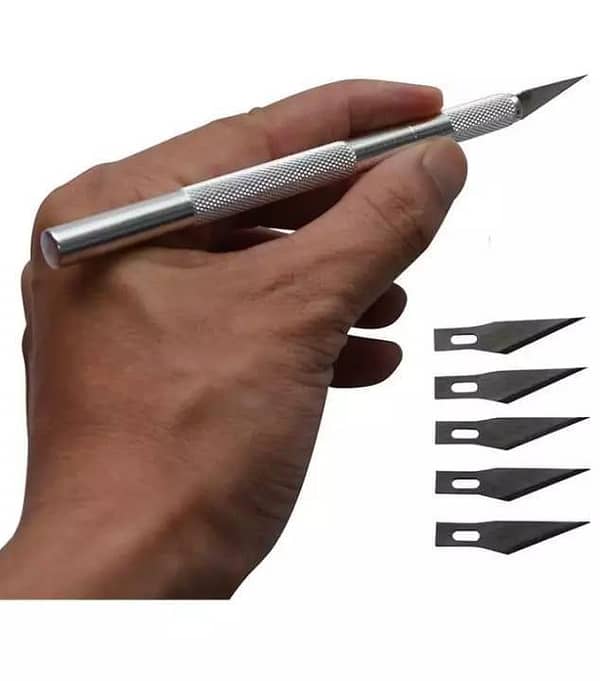 Pen Type Paper Cutter Precision Cutter x-acto knife for Artists pen knife knives Metal Precision Paper Cutting Cutter Art Tool For Craft Set Model Making Carving Scoring Pen Type With 6 Blades For DIY Creator