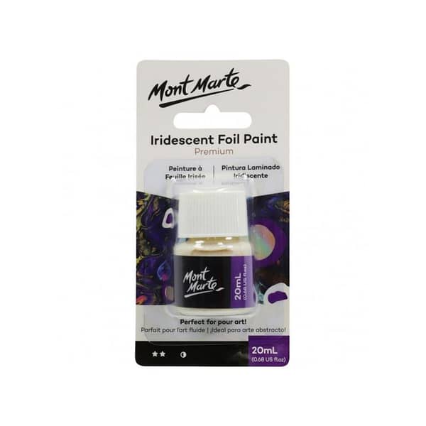 Mont Marte Foil Paint 20ml Bottle - Gold - Silver - Iridescent