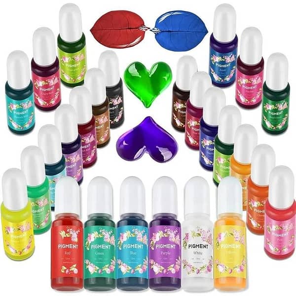26 Colors Translucent Epoxy Resin Colorant Highly Concentrated Epoxy Resin Tints Pigment 10ml