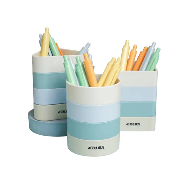 Round Square Triangle Shape Pen Stand Detachable Pen Stand Stationery Holder Plastic Pen Holder