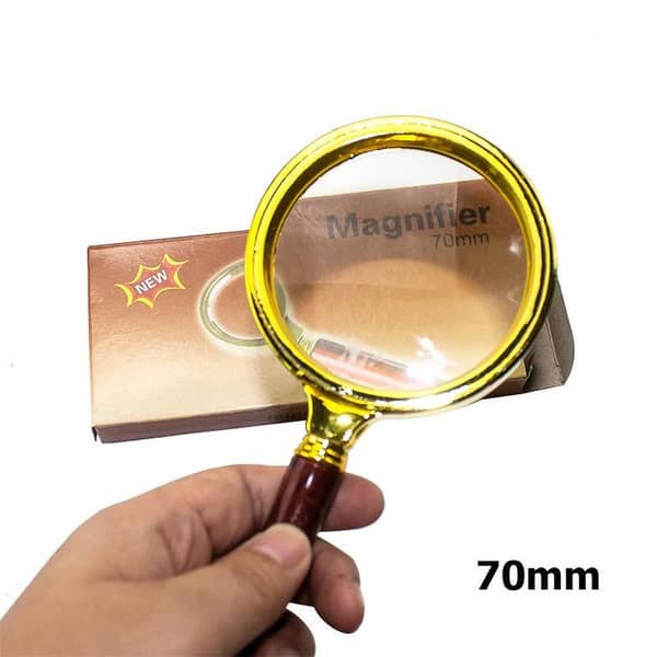 60mm 70mm 80mm 90mm 100mm 10x Handheld Jewelry Magnifier Magnifying Glass Red Brown Handle ,Jewelry Loupe for School, Offices, Doctors