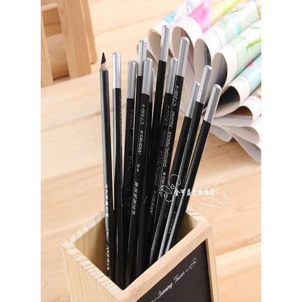 Marie's Pack Of 6 Charcoal Pencil (3 Soft And 3 Hard) - 6 Pencils