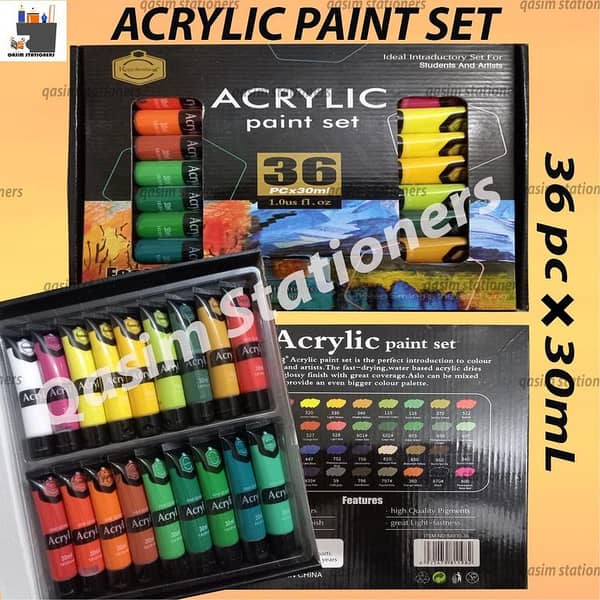 Keep Smiling 30ML x 36pcs Acrylic Colour Paints - Pack of 36