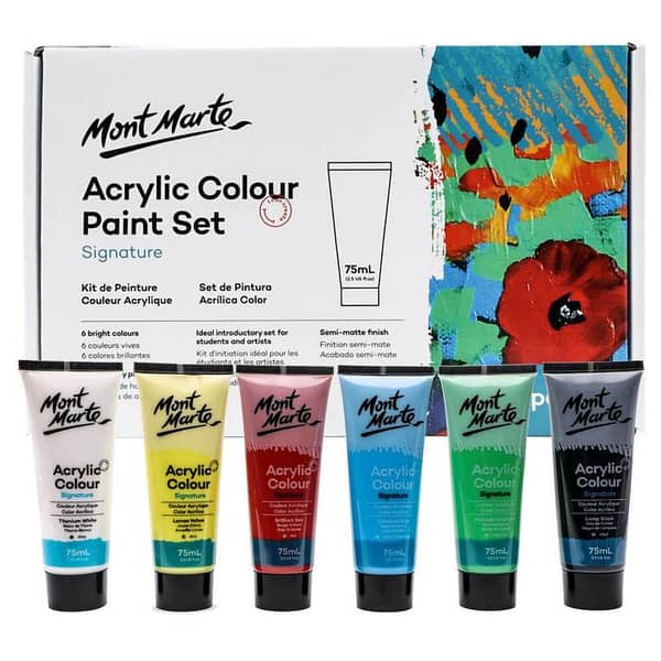 MONT MARTE Acrylic Colour Paint Set 6pc x 75ml