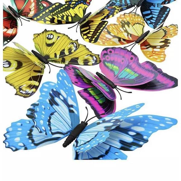 Pack of 12- 3D PVC Butterfly Wall Stickers Decoration Magnet Butterflies on the wall and Refrigerator DIY Wallpaper