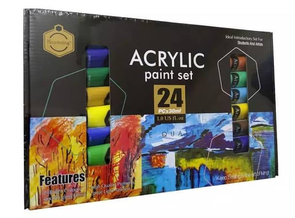 Keep_Smiling 30ML x 24pcs Acrylic Colour Paints - Pack of 24