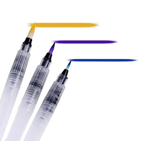 Set of 3 Watercolor Brush Pen refillable calligraphy drawing pen