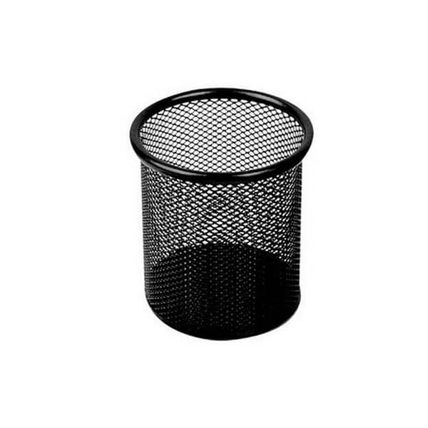 Pen Stand and Stationery Holder Metal Mesh Round - Black