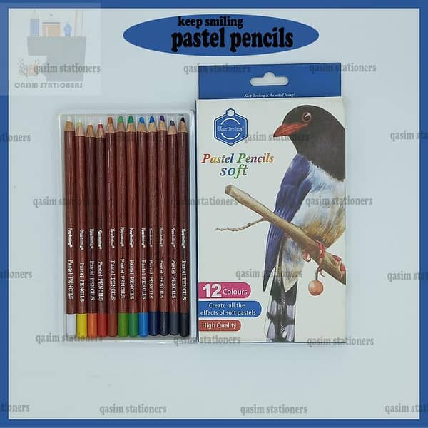 Keep Smilling Pastel Pencils Soft Pack Of 12 Color Pastel Pencils For Artists
