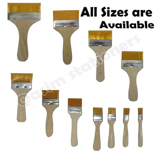 1 Pcs Gesso Paint Hair Wooden Painting Brush Set Flat Tips Oil Watercolor Water Powder acrylic Paint Brushes School Art Supply Drawing Tool – Best for canvas painting