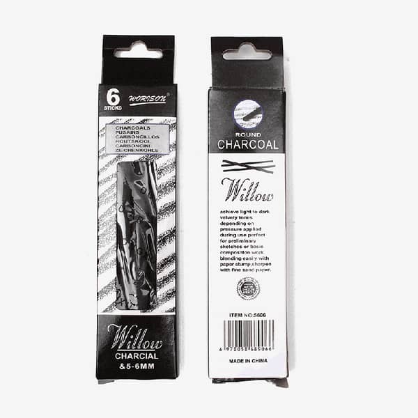 Pack of 6 - Charcoal Stick for Sketch Drawing - Black