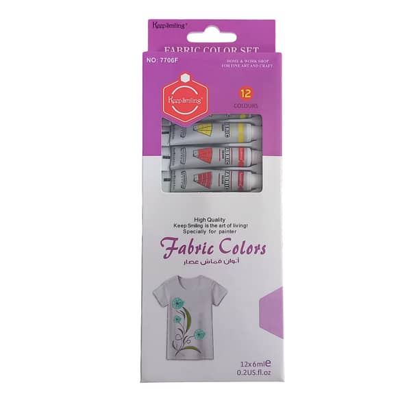 Keep Smiling 6ML x 12 tubes Acrylic Oil Glass Water Fabric Gouache Colour Color Paint Set - Pack Of 12 (6ml in each tube)
