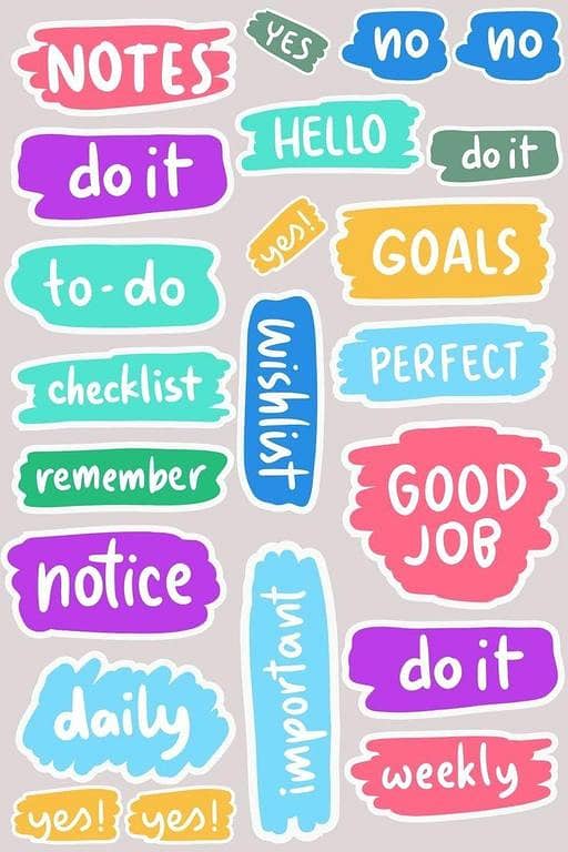 Pack of 22 - Journaling Aesthetic Stickers - Aesthetic Stickers - Scrap Book Stickers - Encouragement Quotes Sticker - 2 to 3 inches each