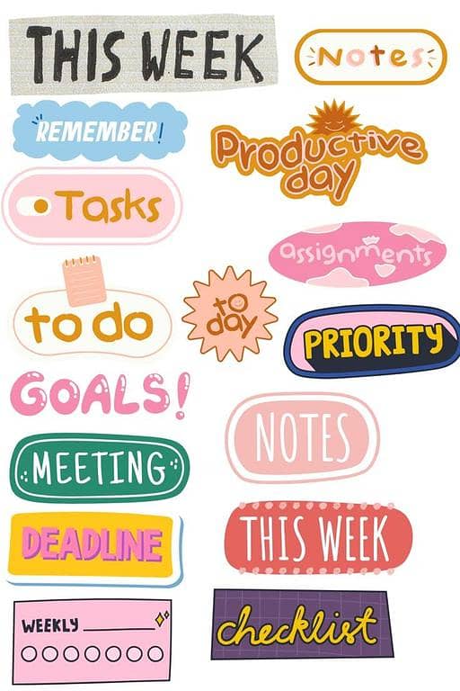 Pack of 16 - Journaling Aesthetic Stickers - Aesthetic Stickers - Scrap Book Stickers - Encouragement Quotes Sticker - 2 to 3 inches each