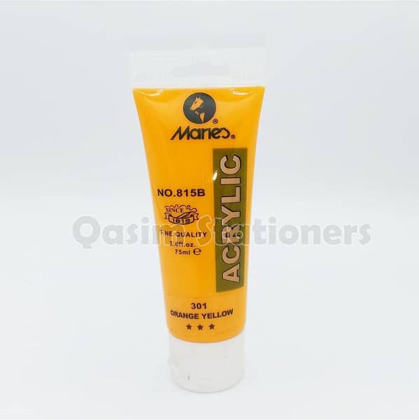 Marie's 75ml Acrylic Colors Paint Tubes-301 Orange Yellow