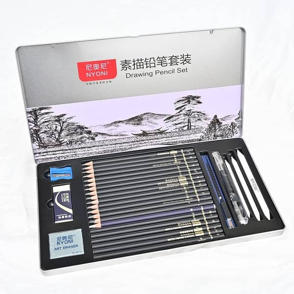 NYONI Professional Sketching Set & Sketch And Drawing Kit 29 Pcs