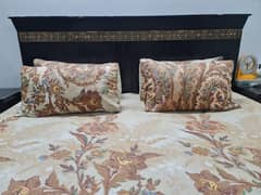 like new bed with ortho mattress,  2 side tables