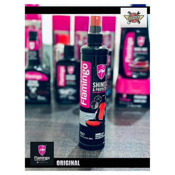 Flamingo Protectant for Leather, Vinyl, Rubber, and Plastic – Shine & Protect