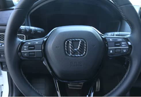Honda Gloss Carbon Fiber Steering Wheel Badge Cover