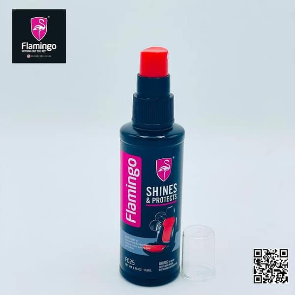 Flamingo Shine & Protects Car Protectant for Leather, Vinyl, Rubber and Plastic 118ML SMALL