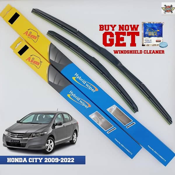 Aim Honda City WindScreen Hybrid Wipers (2009-2022) - Set of 2