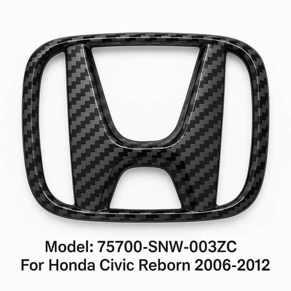 Honda Civic Reborn 2006-2012 Front Emblem in Carbon Fiber - Part Number 75700-SNW-003ZC
