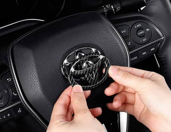Toyota Gloss Carbon Fiber Steering Wheel Badge Cover