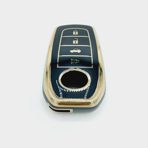 Toyota Fortuner TPU Remote 4-Button Cover Black-Gold