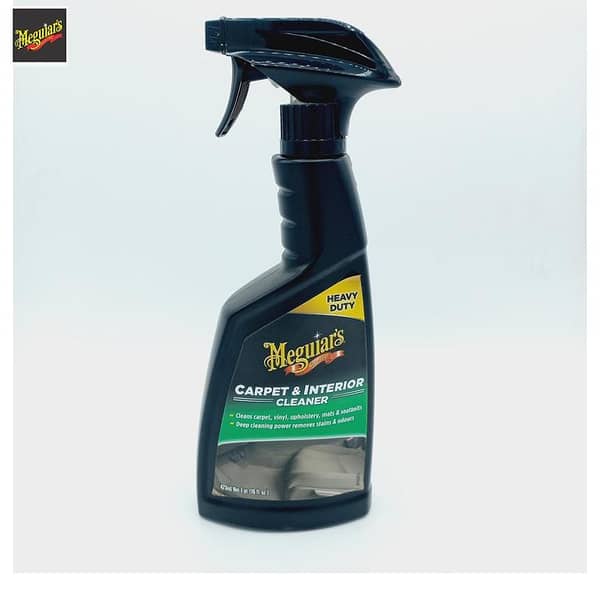 Meguiar's Heavy Duty Carpet & Interior Cleaner 473ml. Cleans carpets, vinyl, upholstery, mats & seatbelts.