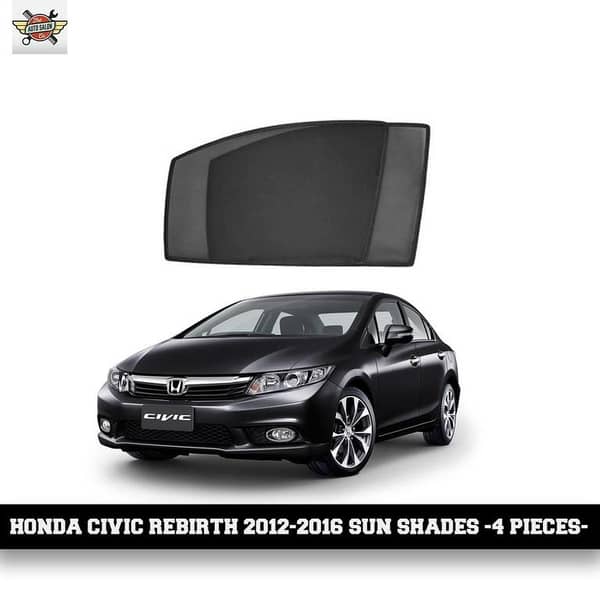Sun Shades for Honda Civic Rebirth 2012-2016 - Set of 4 - No Logo