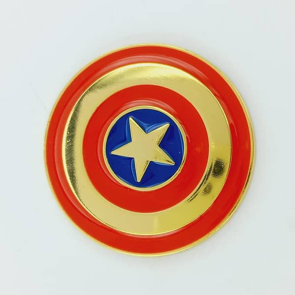 3D Metal Car Emblem Captain America 2Pieces -Gold-