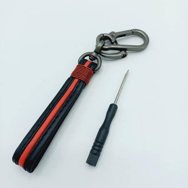 TPU Keychain Plus Leather Special - Red