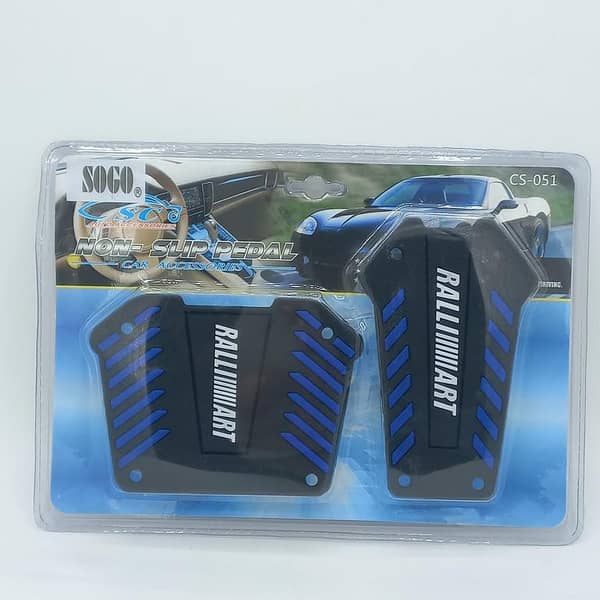 Premium Universal 2PCS Non-Slip Car Pedal Covers For Automatic Transmission -Blue-