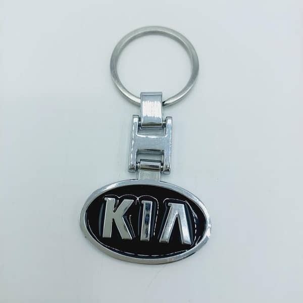 3D Metal Keychain With KIA Logo - Red And Black