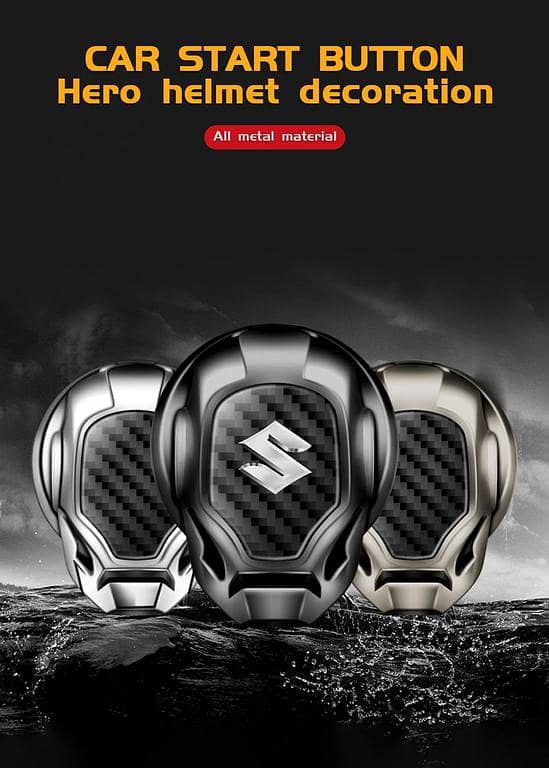 Carbon Fiber Push Start Stop Button Cover -Suzuki-