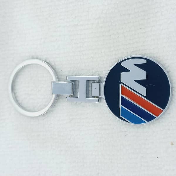 3D Metal Keychain With BMW Logo - Black -