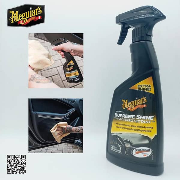 Meguiar's G4016EU Supreme Shine Hi-Gloss Interior Dash & Trim Protectant 473ml. Superior UV Protection